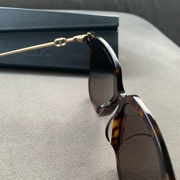 NWT DIOR Link3F Sunglasses Square Tortoise Gold - Picture 11 of 16